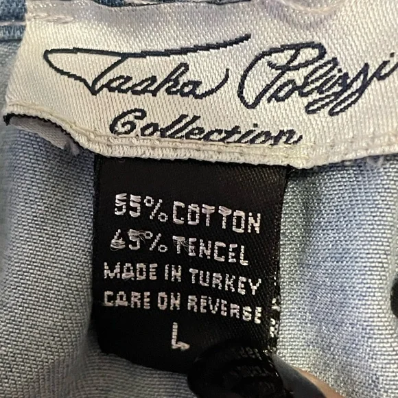 #215, Tasha Polizzi Blue Denim Shirt Dress, NWOT, size L - Picture 4 of 4